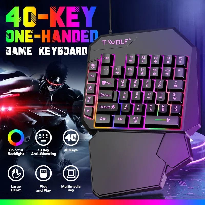 Gaming Keyboard Half - 5 In 1 Set 35keys One