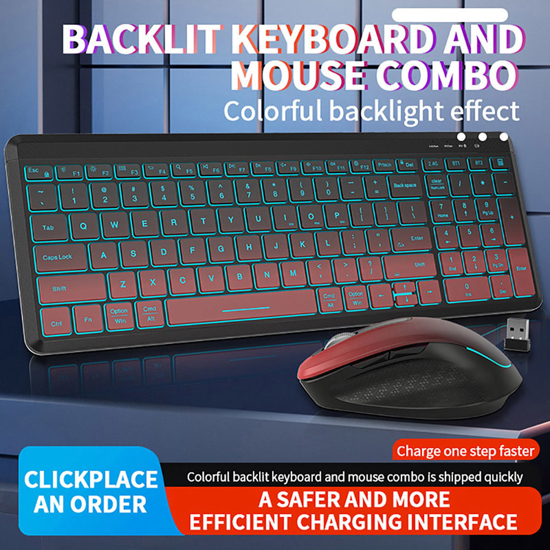 RGB Backlit Silent Wireless Ke - Gaming Keyboard And Mouse Combo Wireless ulasan dan harga