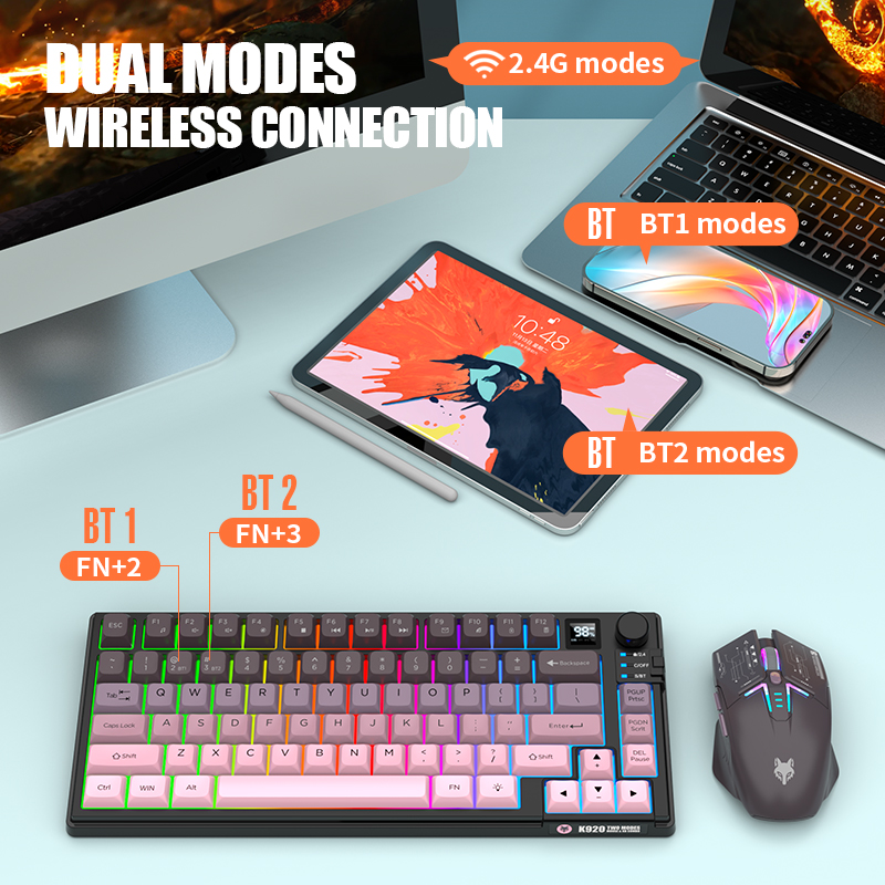 Dual-Mode 2.4G Bluetooth Wirel - Gaming Keyboard And Mouse Combo Wireless ulasan dan harga