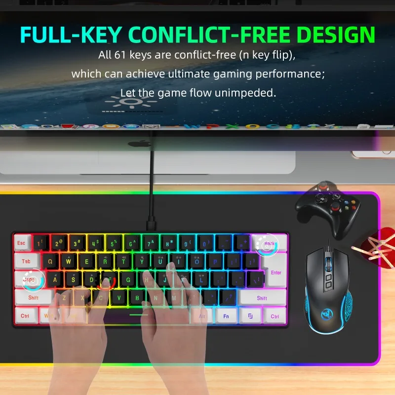 Keyboard and Mouse 60% Compute - Gaming Keyboard And Mouse Combo Wireless ulasan dan harga