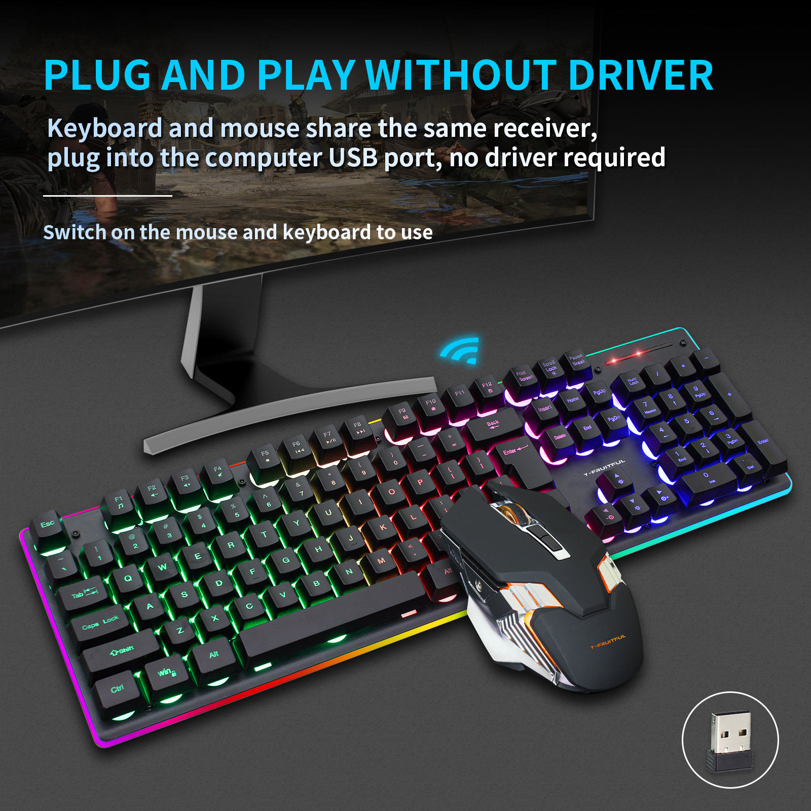 104 Keys RGB Computer Wireless - Gaming Keyboard And Mouse Combo Wireless ulasan dan harga