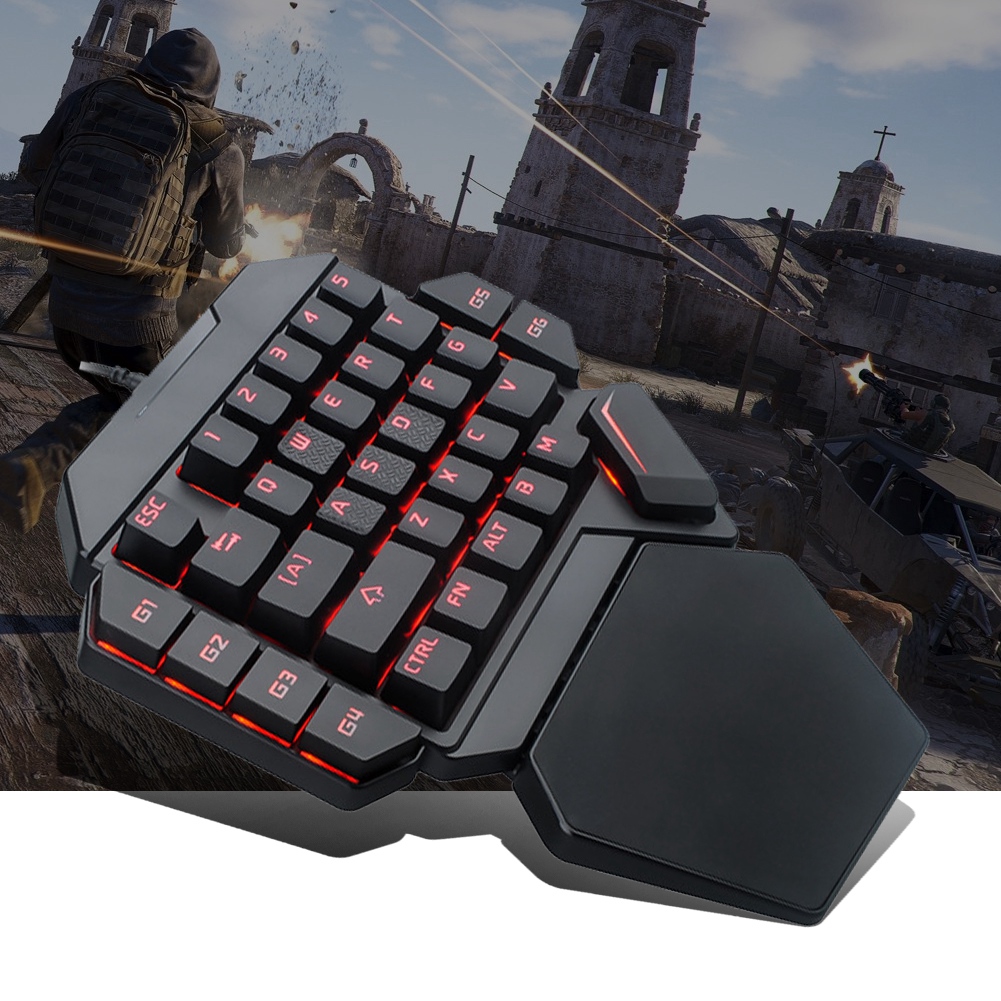Blacklight Keyboard Onehanded  - Gaming Keyboard Half ulasan dan harga