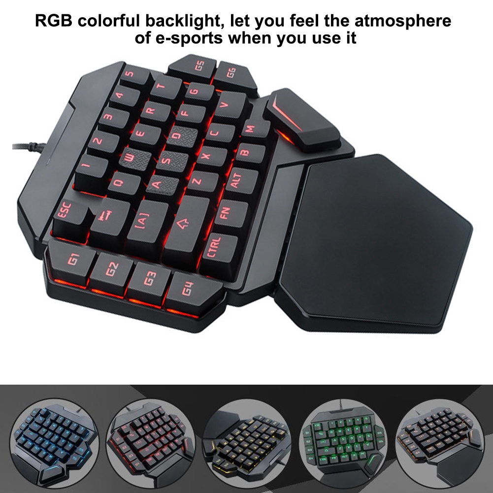 Blacklight Keyboard Onehanded  - Gaming Keyboard Half ulasan dan harga