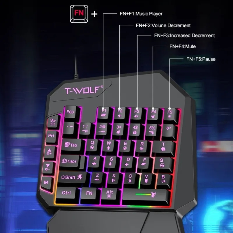 5 In 1 Set 35keys One Handedly - Gaming Keyboard Half ulasan dan harga