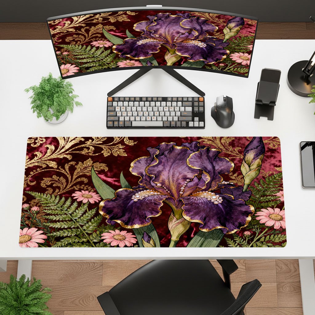 Brand Purple Floral Mouse Pad  - Gaming Keyboard Brand ulasan dan harga