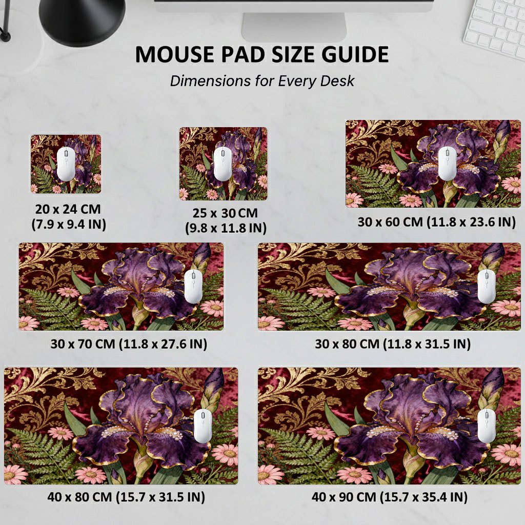 Brand Purple Floral Mouse Pad  - Gaming Keyboard Brand ulasan dan harga