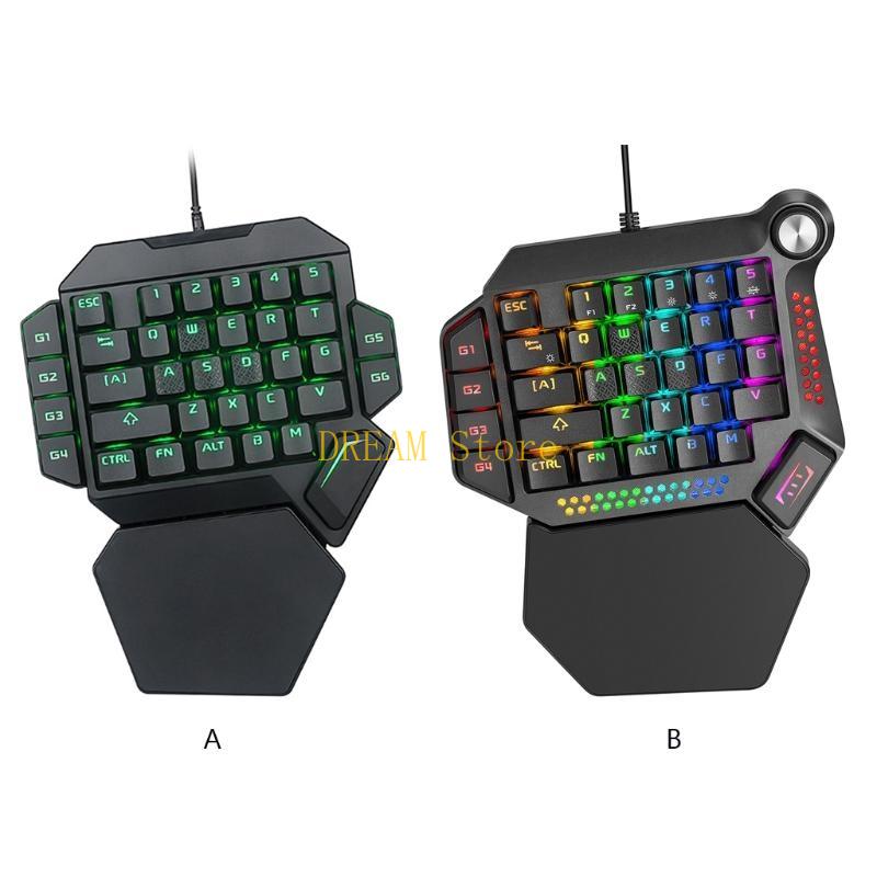 Single Hand RGB Luminous Backl - Gaming Keyboard Half ulasan dan harga